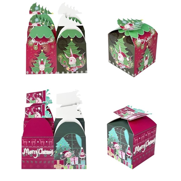 NWT Christmas Gift Boxes 28pcs 3.3x3.3x3.3 Inches Cookie Treats Toys Square - Picture 8 of 9